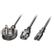 LINDY Y-Power Cable G (UK) to C13+C7. Black. 2.5m Factory Sealed