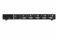 ATEN KVM  4-PC 1-Br Split-Screen CM1164A Switch Box, DVI-I DL, USB, Lyd (CM1164A)