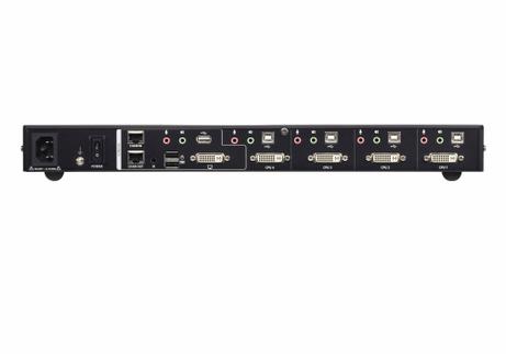ATEN KVM  4-PC 1-Br Split-Screen CM1164A Switch Box, DVI-I DL, USB, Lyd (CM1164A)