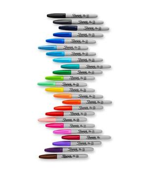 SHARPIE Permanent Fine Markers Assorted Fun Colours (Pack 18) 1996112 (1996112)