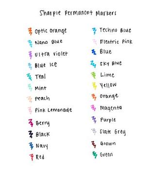 SHARPIE Permanent Fine Markers Assorted Fun Colours (Pack 18) 1996112 (1996112)