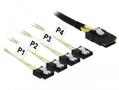 DELOCK Cable Mini SAS SFF-8087 > 4 x SATA 7 pin 1 m metal