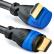 DELEYCON HDMI 2.0, 90° Cable, HQ Black Polybag, 7,5m, HDMI: Han - HDMI: Han, Vinklet