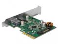 DELOCK PCI Express Karte zu 1 x extern USB Type-Câ?¢ Buchse + 1 x extern USB Typ-A Buchse SuperSpeed USB 10 Gbps (USB 3.1 Gen 2) (90299)