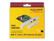 DELOCK PCIe, USB 3.1 1 ext Typ-C / 1 ext Typ A (90299)