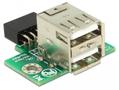 DELOCK USB Pin Header female > 2 x USB 2.0 Type-A female - up (41429)