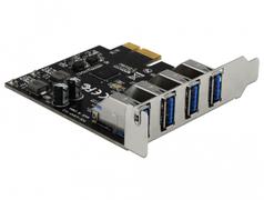 DELOCK USB 5 Gbps PCIe x1 Card with 4 x external USB-A female
