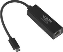 VISION USB C zu Ethernet-Adapter - 10/100/1000 Mbps Auto-Sensing-Fähigkeit und Auto-MDIX (automatische Erkennung von geraden und gekreuzten Netzwerkkabeln) - PXE-Boot-Funktion aktiviert - USB C 3.2 (m) zu RJ