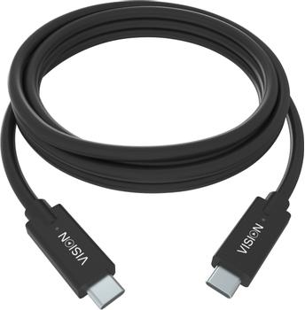 VISION USB 3.2 gen 1 10 Gbps - supports 5 a charging current - USB-C 3.2 (m) to USB-C 3.2 (m) - outer diameter 5 mm - 32+24 AWG - 1 m - black (TC 1MUSBC/BL)