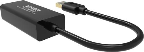 VISION USB-zu-Ethernet-Adapter - 100/1000 Mbps - Fast Ethernet Mac - unterstützt Suspend/ Resume-Erkennung und Steuerungsendpunkt - USB A 3.0 (m) zu geschirmtem RJ45 (f) - Treiber auf USB-Adapter - schwarz (TC-USBETH/BL)