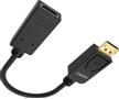 VISION 4K 60 Hz - DP version 1.3 - gold connectors - HDMI 2.0 - does not convert HDMI to DP - hotplug - DP (m) to HDMI (f) - outer diameter 5.5 mm - 30 AWG - overall length 225 mm - black (TC-DPHDMI/BL)