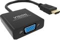 VISION HDMI to VGA adaptor - maximum resolution 1920 x 1080 - does not convert VGA to HDMI - HDMI (m) to VGA (f) - outer diameter 5.0 mm - overall length 230 mm - black