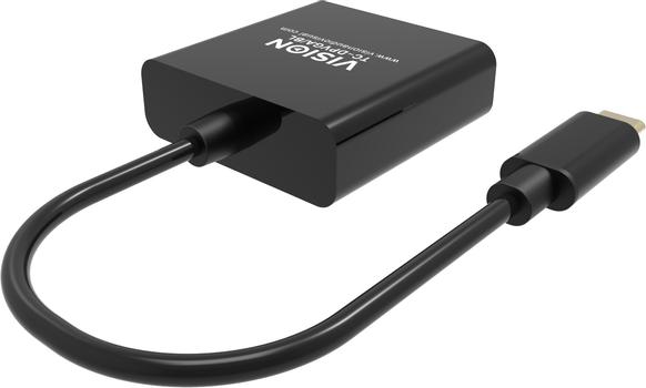 VISION USB C to VGA adaptor -plugs into USB C and has full-sized VGA socket - maximum resolution 2560 x 1600 at 60 hz - USB C 3.2 (m) to VGA (f) - driver built into adaptor - black (TC-USBCVGA/BL)