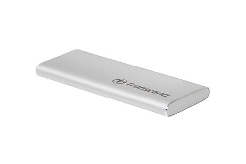 TRANSCEND d ESD240C - SSD - 120 GB - external (portable) - M.2 - USB 3.1 Gen 2 (USB-C connector) - silver (TS120GESD240C)