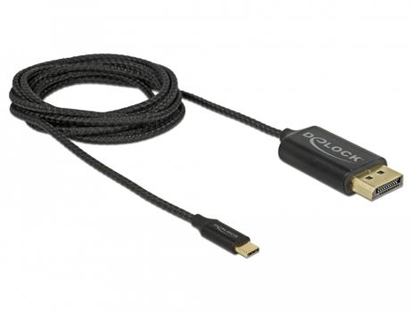 DELOCK USB cable Type-C to DisplayPort (DP Alt Mode) 4K 60 Hz 2 m coaxial (83710)
