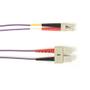 BLACK BOX COLOURED MULTIMODE OM1 PATCH CABLE - LSZH DUPLEX - VIOLET, SC-LC, 1M