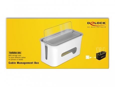 DELOCK Cabel Management box with storage case white / grey (18290)