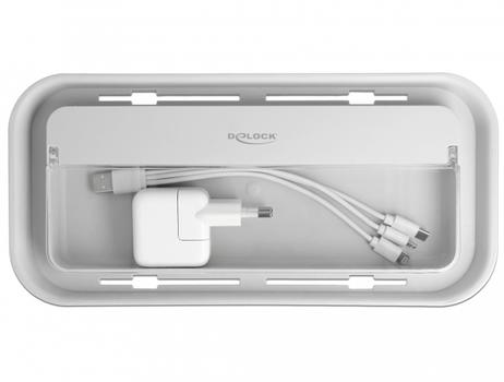 DELOCK Cabel Management box with storage case white / grey (18290)