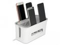 DELOCK Cabel Management box with storage case white / grey (18290)