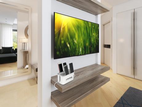 DELOCK Cabel Management box with storage case white / grey (18290)