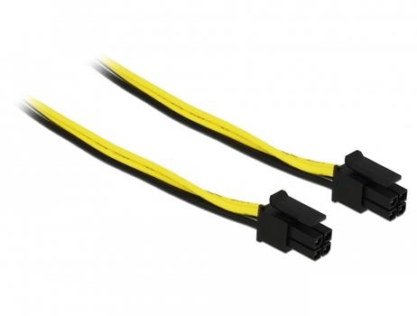DELOCK Strøm 4-pins Micro-Fit (male) - Strøm 4-pins Micro-Fit (male) Sort Gul 10cm (85371)