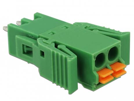 DELOCK Terminal block set for PCB 2 pin 3.81 mm pitch vertical (65968)