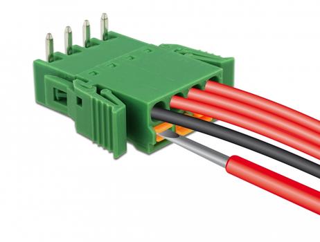 DELOCK Terminal block set for PCB 4 pin 3.81 mm pitch horizontal (65954)