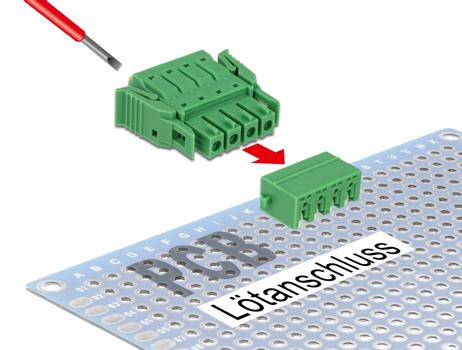 DELOCK Terminal block set for PCB 4 pin 3.81 mm pitch horizontal (65954)