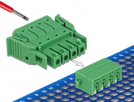 DELOCK Terminal block set for PCB 4 pin 3.81 mm pitch horizontal (65954)