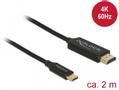 DELOCK USB cable Type-C to HDMI (DP Alt Mode) 4K 60 Hz 2 m coaxial (84905)