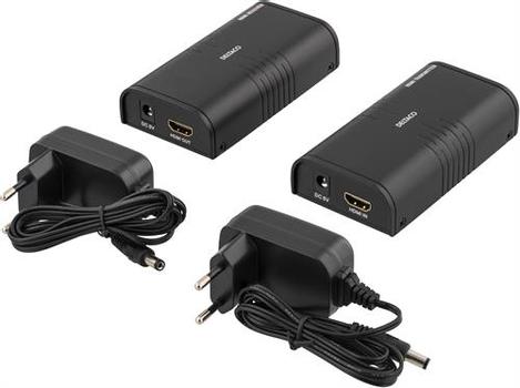 DELTACO Ethernet HDMI Extender 120M 1080P CAT6 Svart (HDMI-221)