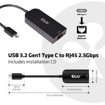 CLUB 3D Club3D Adapter USB 3.2 Typ C > RJ-45 2.5Gb retail (CAC-1520)