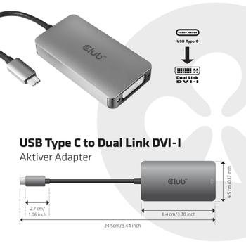 CLUB 3D Club3D Adapter USB 3.1 Typ C > DVI-I        aktiv St/Bu retail (CAC-1510)