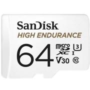 SanDisk High Endurance - Flashminnekort (microSDXC til SD-adapter inkludert) - 64 GB - Video Class V30 / UHS-I U3 / Class10 - microSDXC UHS-I