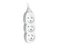 TRACER Extension cord PowerCord 1,5m (3 outlets, white)