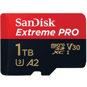 SANDISK SANDISC Extreme Pro microSDXC 1TB + SD Adapter + Rescue Pro Deluxe 170MB/s A2 C10 V30 UHS-I U4 (SDSQXCZ-1T00-GN6MA)