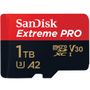 SANDISK EXTREME PRO MICROSDXC SQXCZ 1TB V30 U3 C10 A2 UHS-I 170MB/S R 90MB/S W 4X6 SD ADAPTOR LIFETIME LIMITED IN