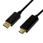 LOGILINK DisplayPort Kabel, DP 1.2 zu HDMI 1.4, schwarz, 2 m (CV0127)