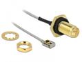 DELOCK Antenna Cable RP-SMA jack bulkhead to MHFÂ® I LK plug 1.13 10 cm thread length 10 mm splash proof