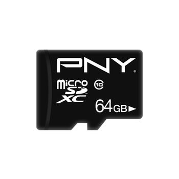 PNY MICRO SD PERFORMANCE PLUS 64GB HC CLASS 10 + SD ADAPTER MEM (P-SDU64G10PPL-GE)