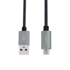 LOGILINK USB zu Micro USB Stecker Sync & Ladekabel,  grau, 2m (CU0134)