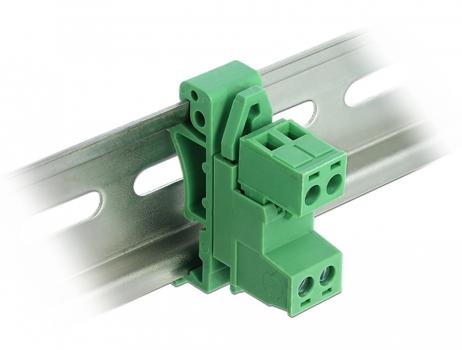 DELOCK Terminal Block Set for DIN Rail 2 pin with pitch 5.08 mm angled (66078)