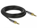 DELOCK Stereo Jack Cable 3.5 mm 3 pin male to male with screw adapter 5 m