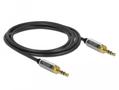 DELOCK Stereo Jack Cable 3.5 mm 3 pin male to male with screw adapter 1 m