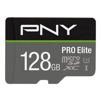 PNY MICRO-SD PRO ELITE 128GB CLASS 10 UHS-I U3 A1 V30 SD ADAPTER MEM (P-SDU128V31100PRO-GE)