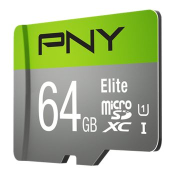 PNY MICRO-SD ELITE 64GB CLASS 10/UHS-I U1 SD ADAPTER MEM (P-SDUX64U185GW-GE)