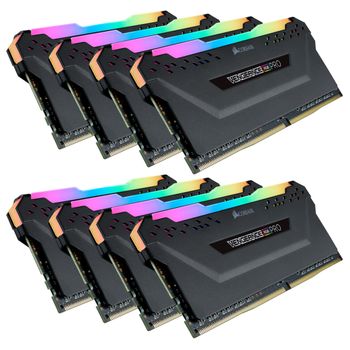 CORSAIR Vengeance RGB PRO 256GB (8x32GB) DDR4 3000MHz (PC4-24000)C16 Desktop memory  Black (CMW256GX4M8D3000C16)