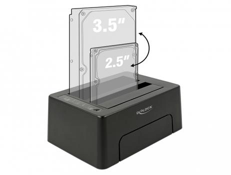 DELOCK USB Type-Câ?¢ 3.1 Docking Station for 2 x SATA HDD / SSD with Clone Function (63957)