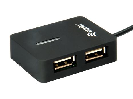 EQUIP USB-Hub 4Port Reise-USB Hub, schwarz (128952)