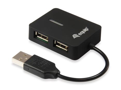 EQUIP USB-Hub 4Port Reise-USB Hub, schwarz (128952)